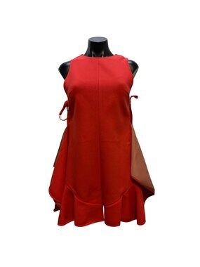NWT Kendall & Kylie Red Sleeveless Ruffled Hem Romper S